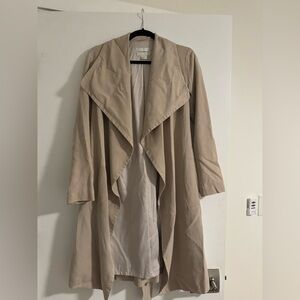 Club Monaco beige trench coat with belt wide collar size XS